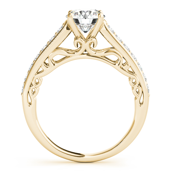 Nice Side Stone Engagement  Ring  with Vintage Shank Bridge